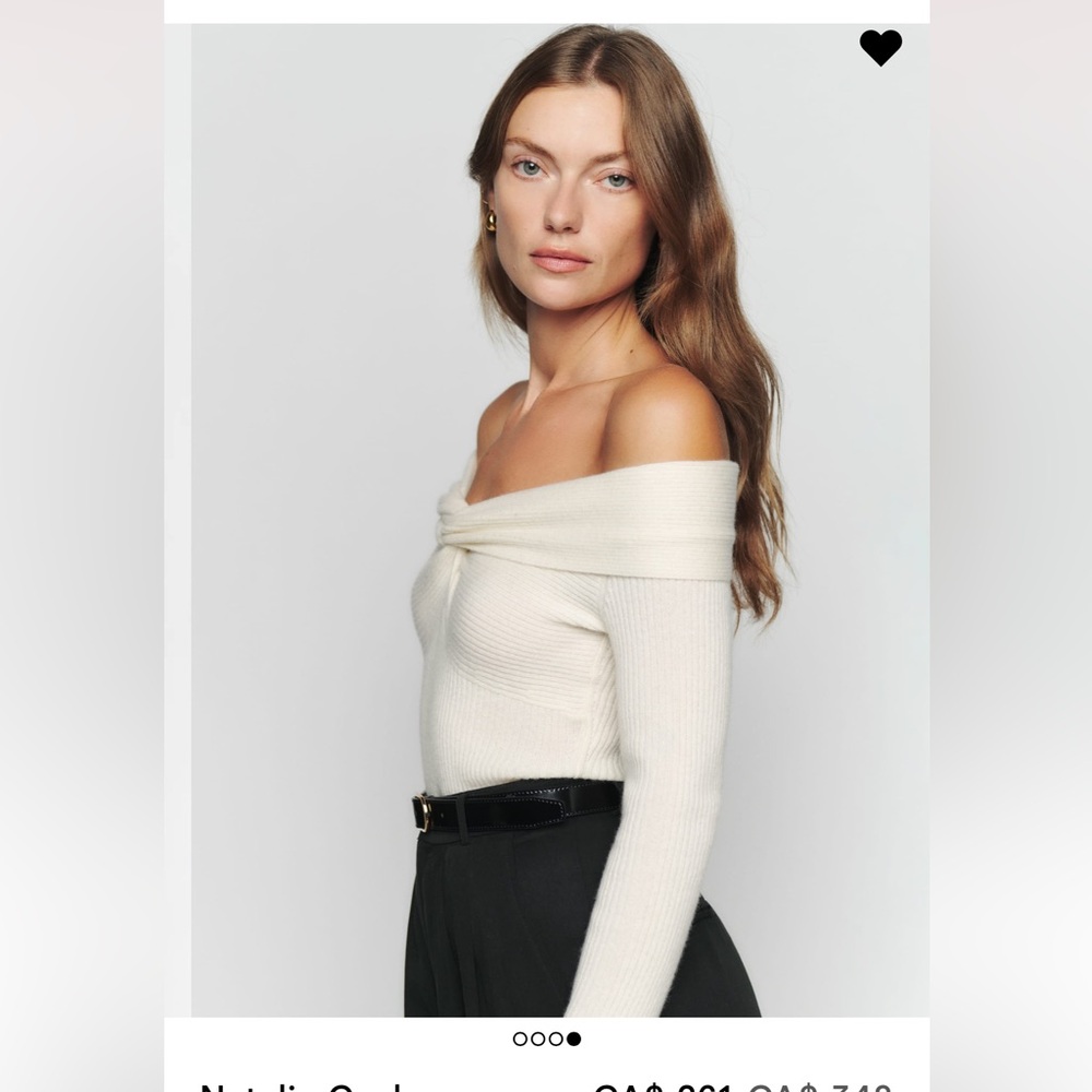 Natalia Cashmere Twist Front Sweater, Gossamer, Medium, Never worn, New w/ tags